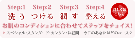 お肌のコンディションに合わせてステップをチョイス！